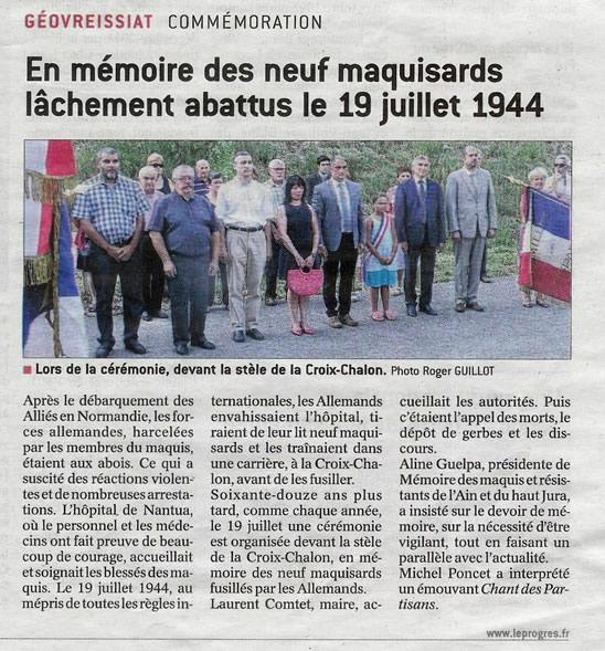 Commemoration Croix Chalon 19 07 2016