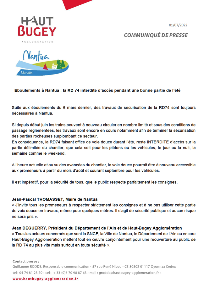 Eboulement à nantua