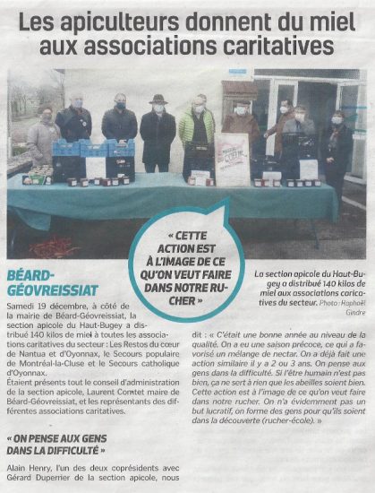 Le Rucher du Haut-Bugey dans la Voix de l'Ain